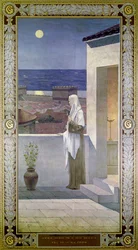 Sainte Geneviève veille sur la ville endormie de Paris, 1898